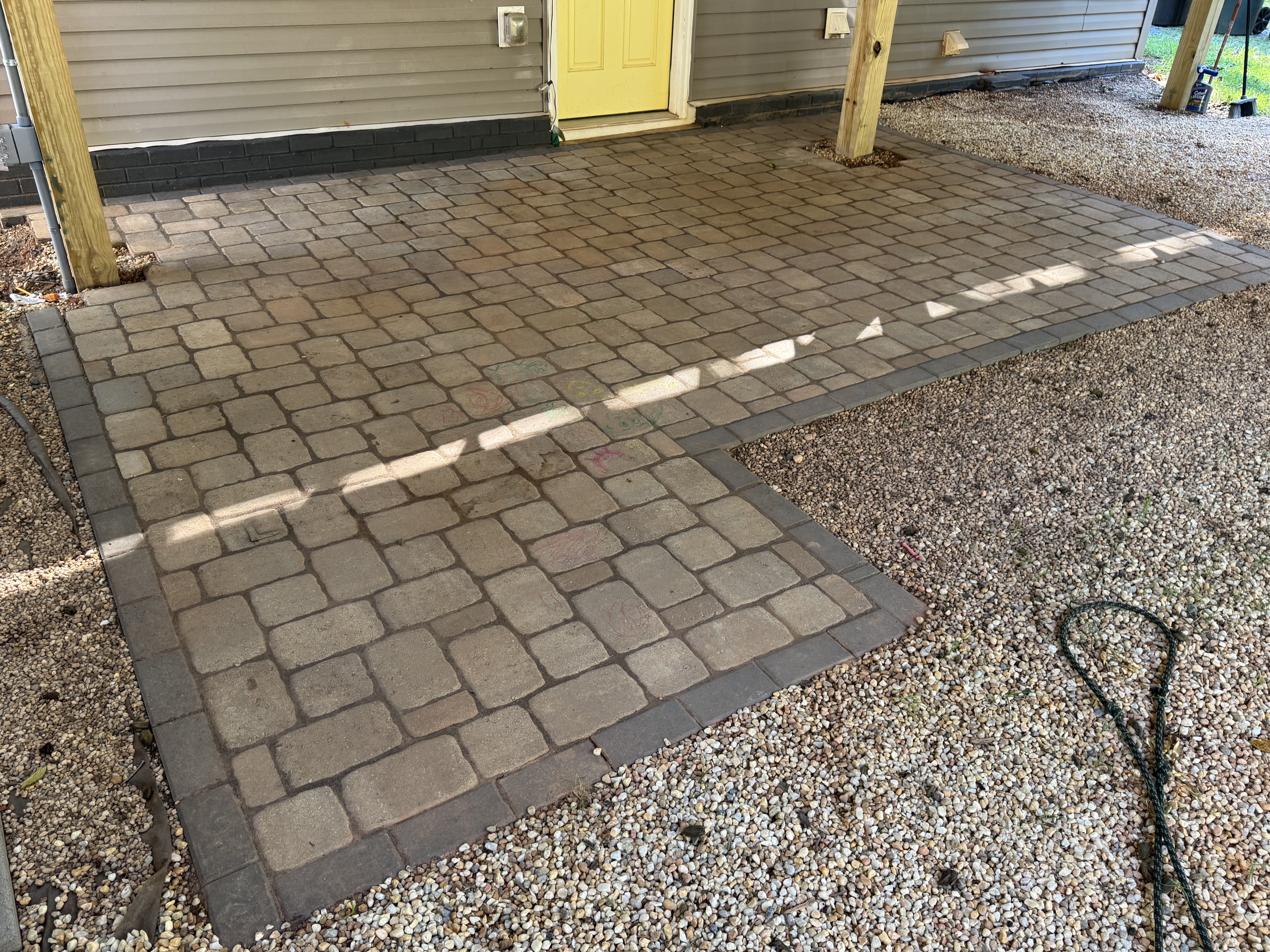 Patio pavers before cleaning